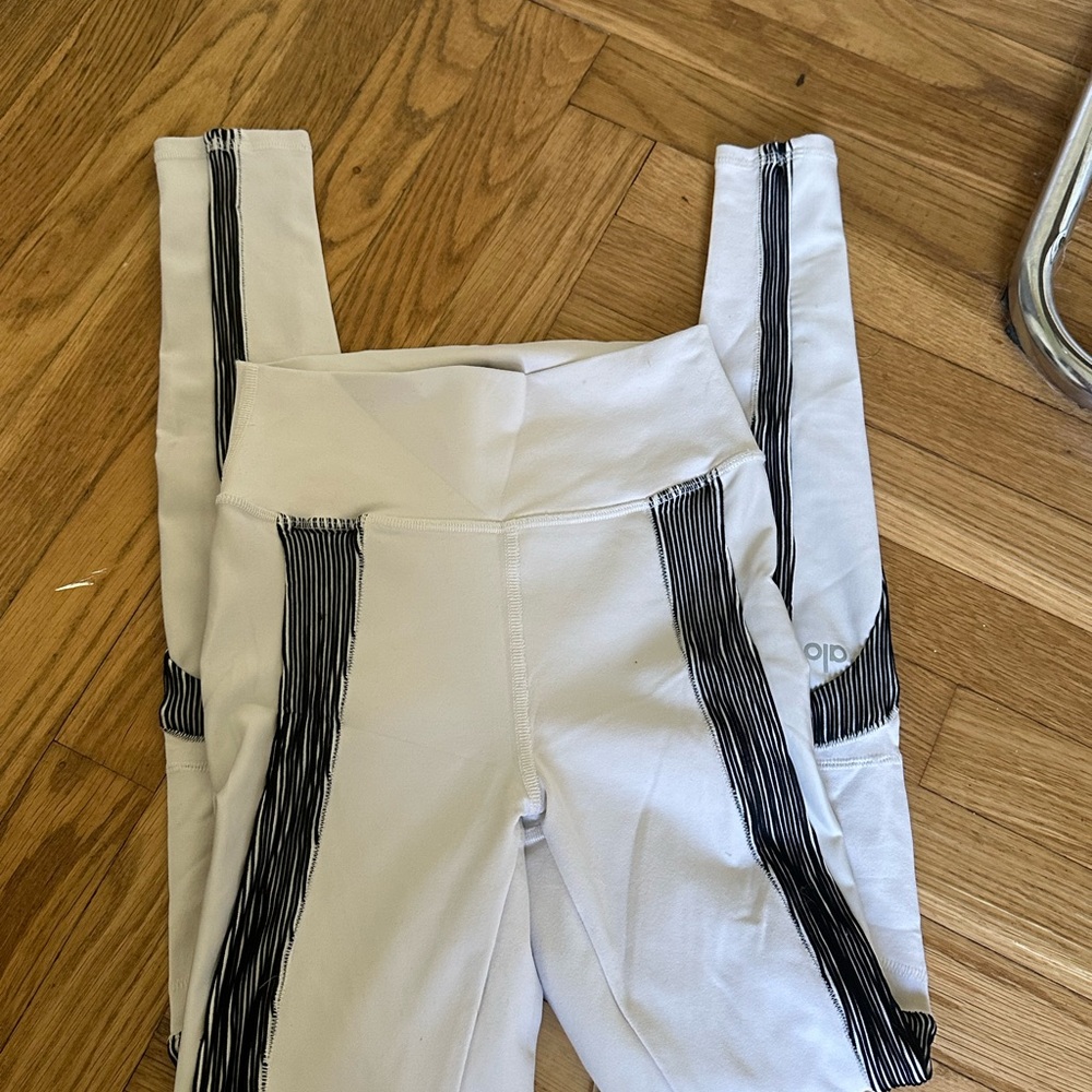 ALO Yoga White and Black Leggings